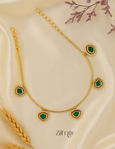 ZS1011978-  Gold Plated Kerala Traditional AD Stone Palakka Necklace